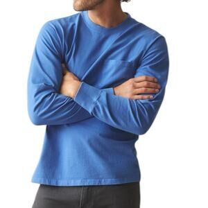 NWOT American Giant Men’s Long Sleeve Pocket Tee Size Large Bright Cobalt Blue